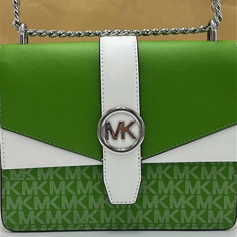 Michael Kors Greenwich Small Color-Block Signature Logo Flap Crossbody XBODY Bag